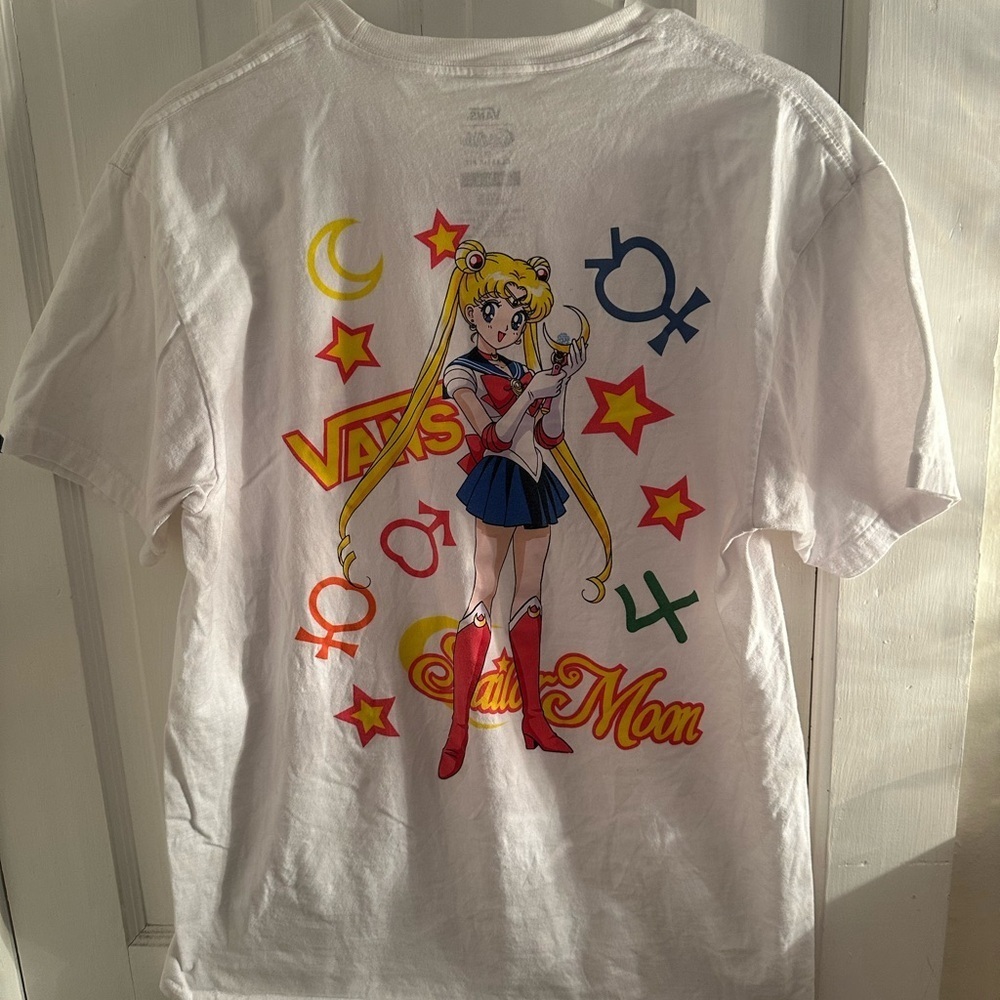 Vans x Sailor Moon Pretty Guardian Graphic T-Shirt Tee Top White Sz M - Picture 6 of 6